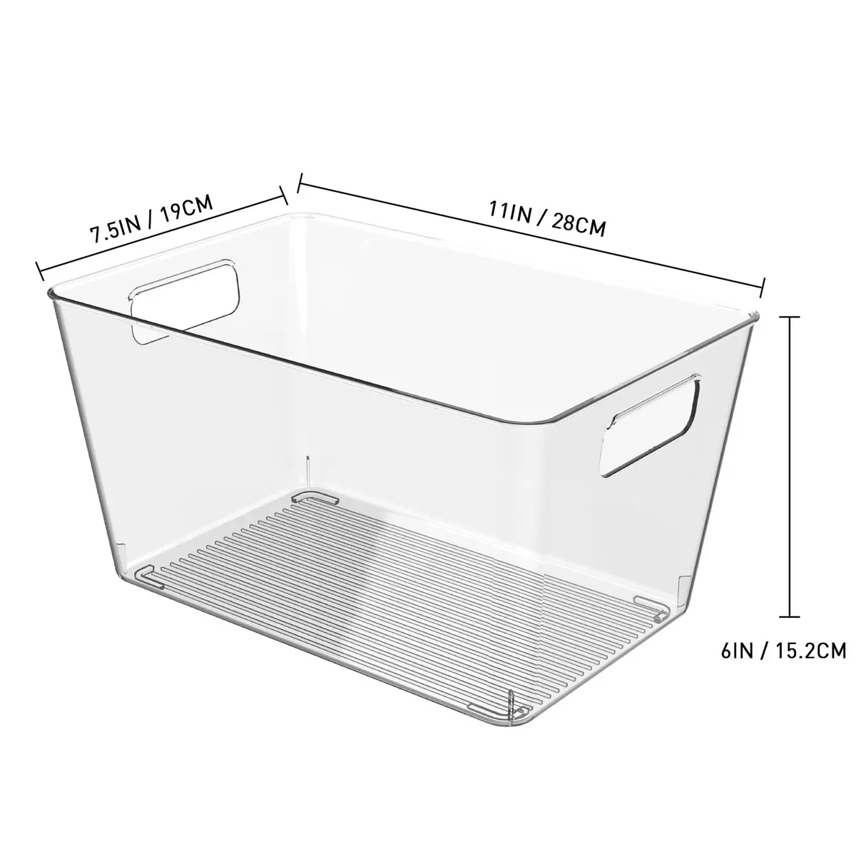 Faryuan 4 Pack Large Plastic Storage Bins 11" | BPA-Free Kitchen Organizer - view 7