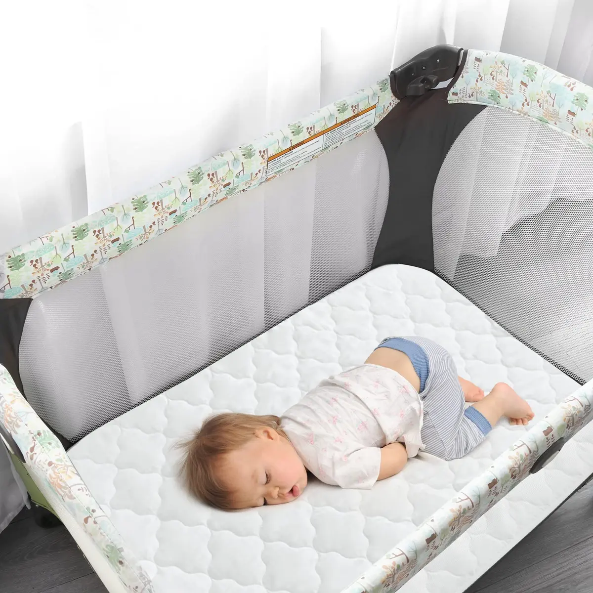 Biloban 2 Pack Waterproof Pack and Play Mattress Pad Cover 71cm x 66cm (26" x 38") | Quilted Fitted for Graco Playard - view 2