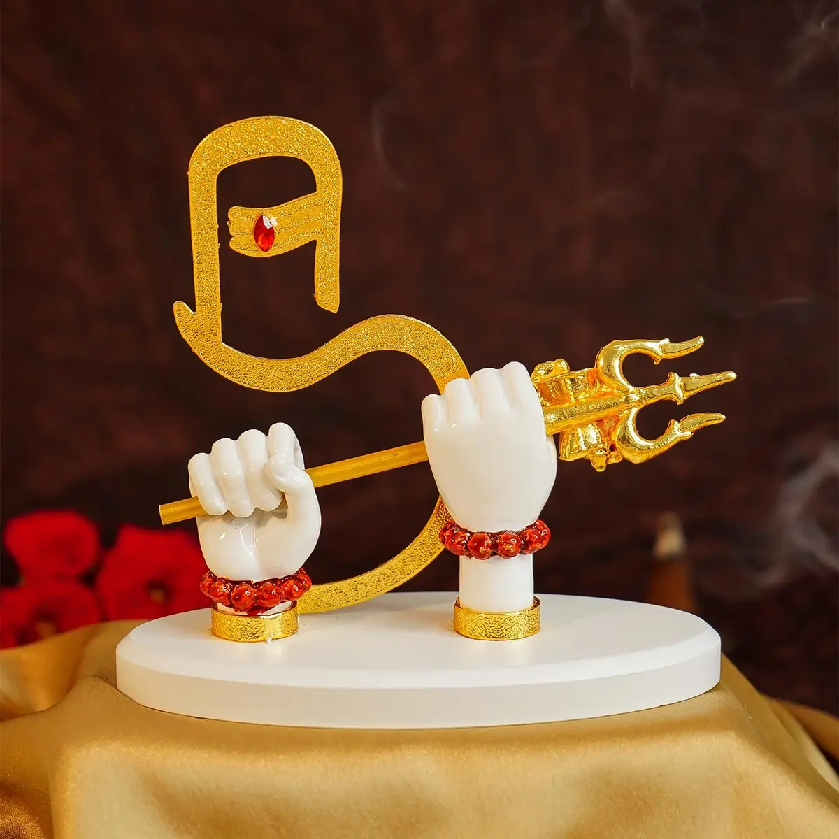 Ekhasa Resin Lord Shiva Hands with Trishul | Shiva Divine Hand Idol for Home & Car Decor - main product image