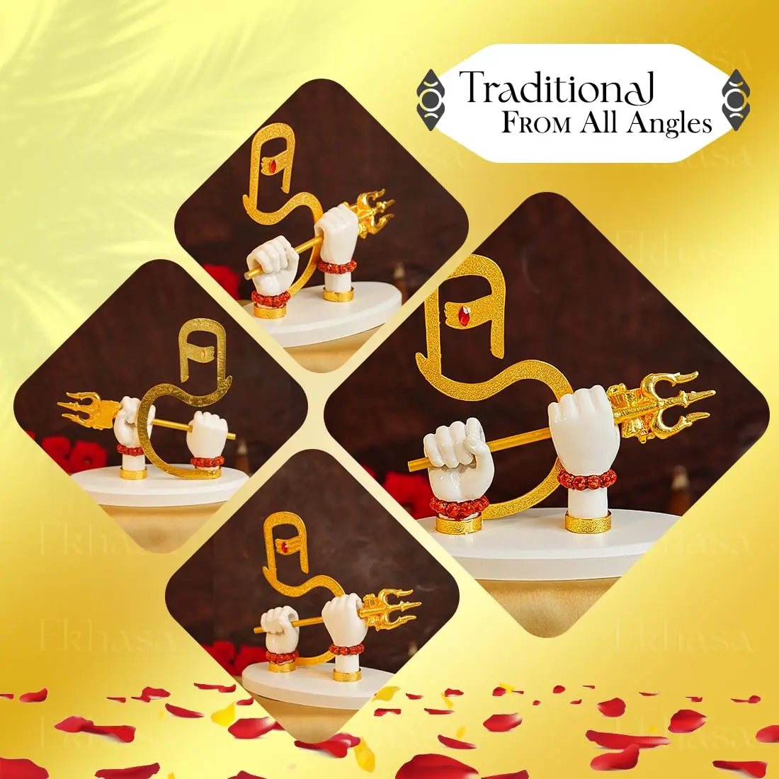 Ekhasa Resin Lord Shiva Hands with Trishul | Shiva Divine Hand Idol for Home & Car Decor - view 5