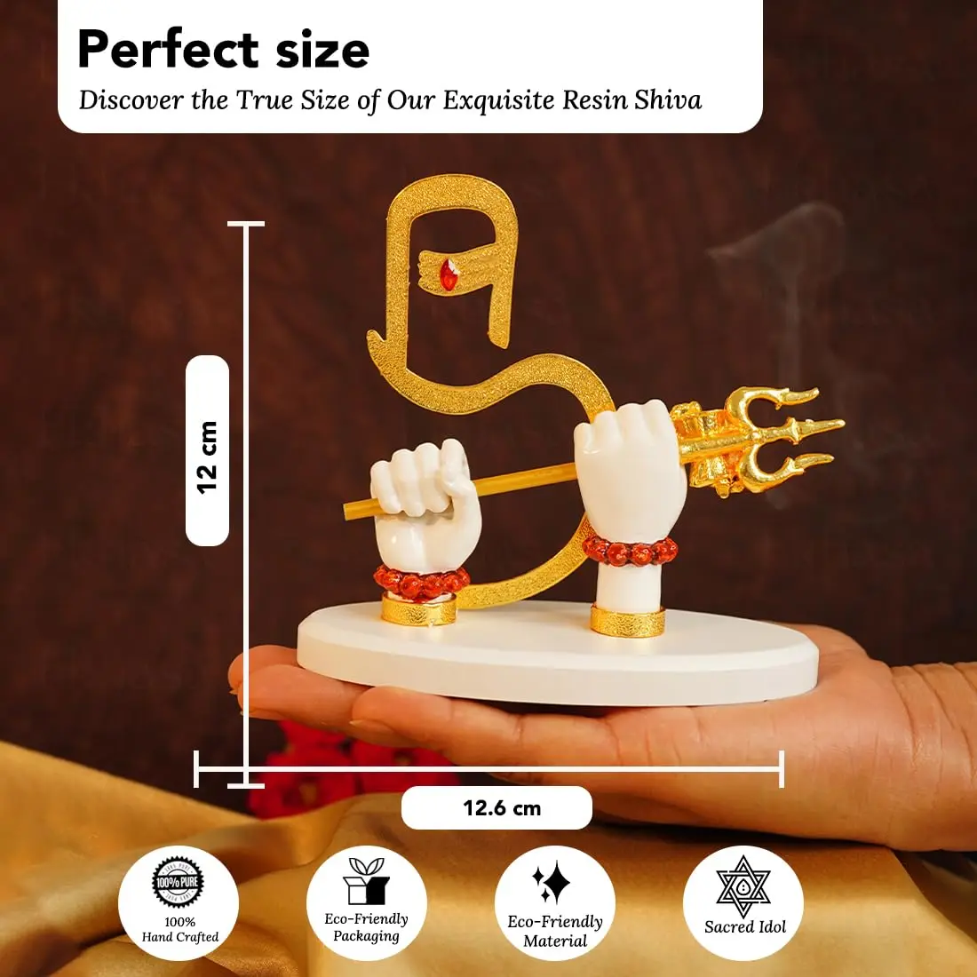 Ekhasa Resin Lord Shiva Hands with Trishul | Shiva Divine Hand Idol for Home & Car Decor - view 3