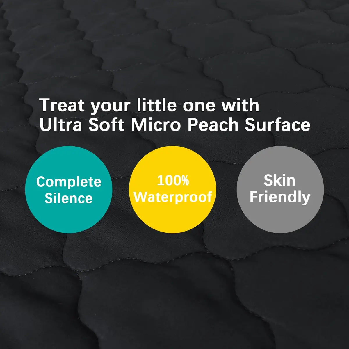Biloban Pack and Play Mattress Protector Waterproof Playard Mattress Pad Cover Black 38" x 26" | Fitted Sheet Style for Graco & Dream On Me - view 3