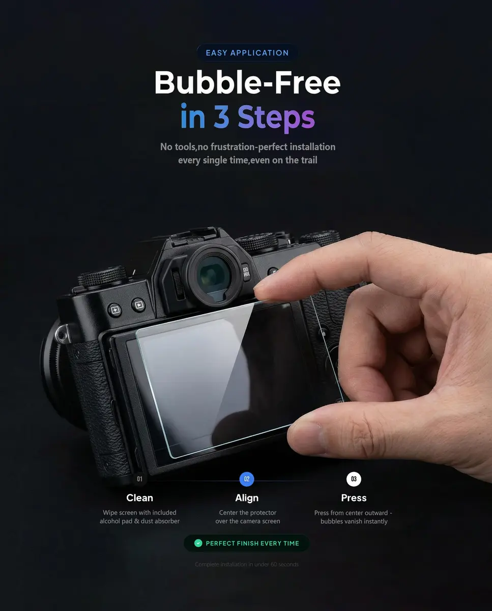 iDaPro Screen Protector for Fujifilm X-T50 9H Tempered Glass | Scratch & Drop Resistant - view 6