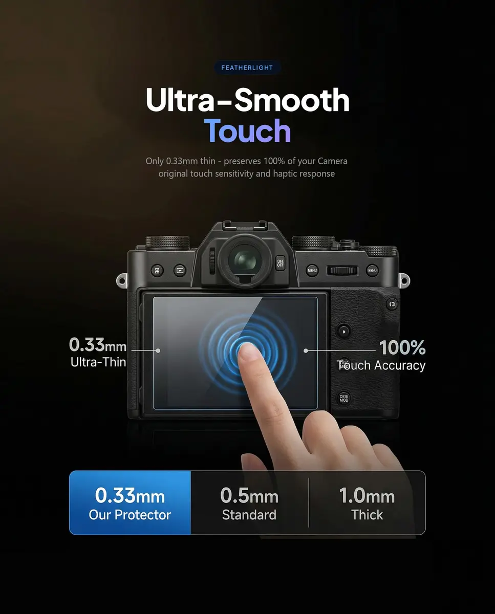 iDaPro Screen Protector for Fujifilm X-T50 9H Tempered Glass | Scratch & Drop Resistant - view 7