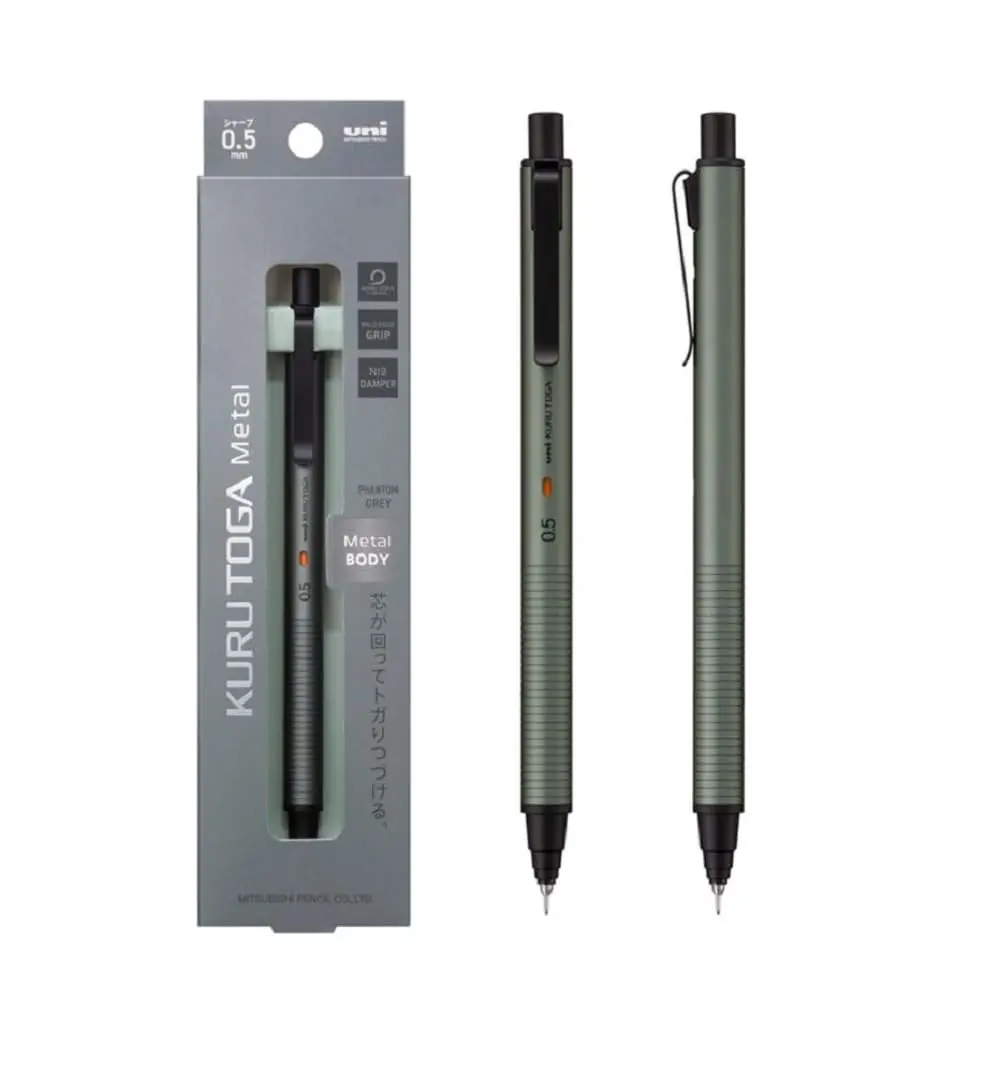 KURUTOGA Mitsubishi Pencil Mechanical Pencil 0.5mm Phantom Gray | Rotating Lead, Stable Writing - view 3