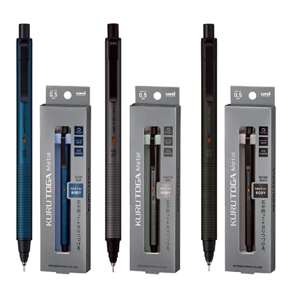 KURUTOGA Mitsubishi Pencil Mechanical Pencil 0.5mm Phantom Gray | Rotating Lead, Stable Writing - view 4