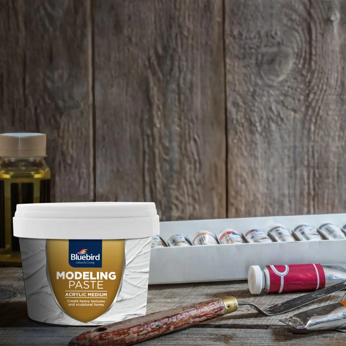 Bluebird Thick Modeling Paste White 150g (5.3 Oz) | High Density Acrylic Medium for Texture and Dimension - view 7