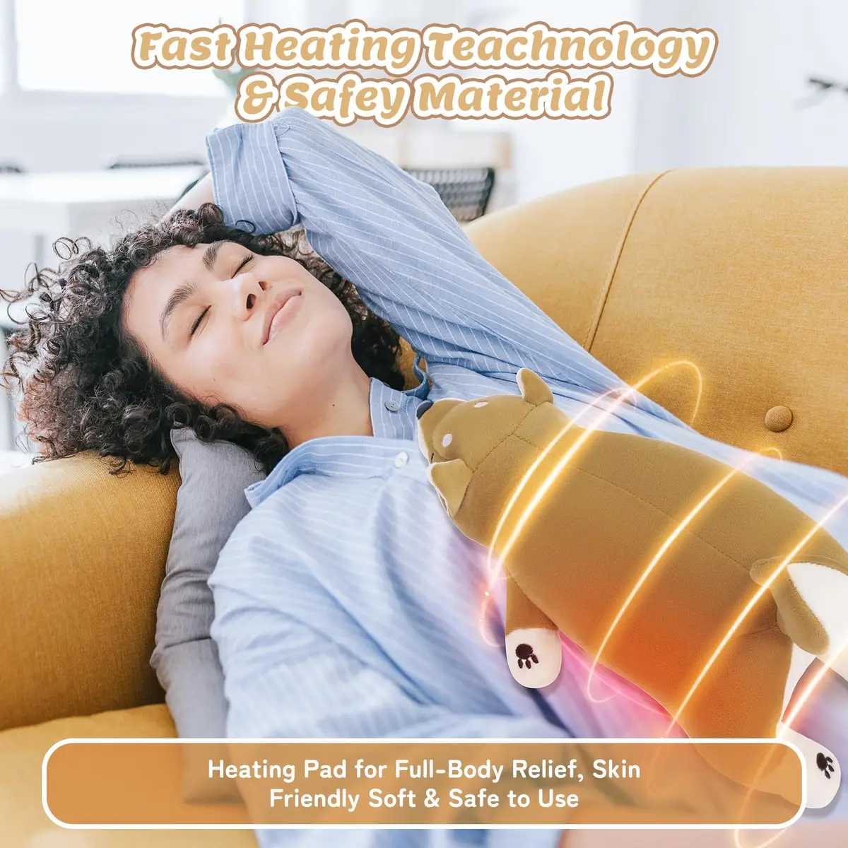 Auspicious beginning Shiba Inu Plush Heating Pad | USB Powered for Period Cramps & Neck Shoulder Pain Relief - view 9