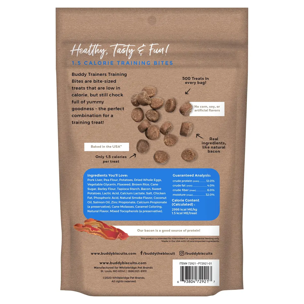 Buddy Biscuits Trainers Training Bites Soft & Chewy Dog Treats, Bacon, 10 oz. Pack of 2 | Low-Calorie, Natural Bacon Reward - view 2