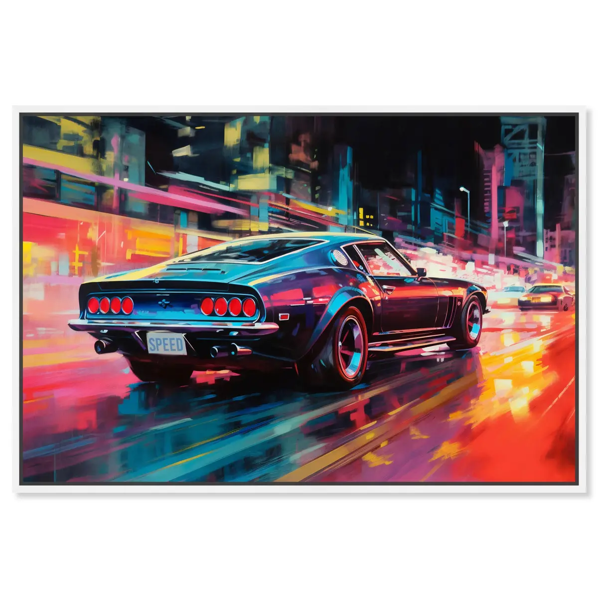 NotoriArt White Wall Art 31" x 21" | Modern Transportation Motif, Framed Canvas - main product image