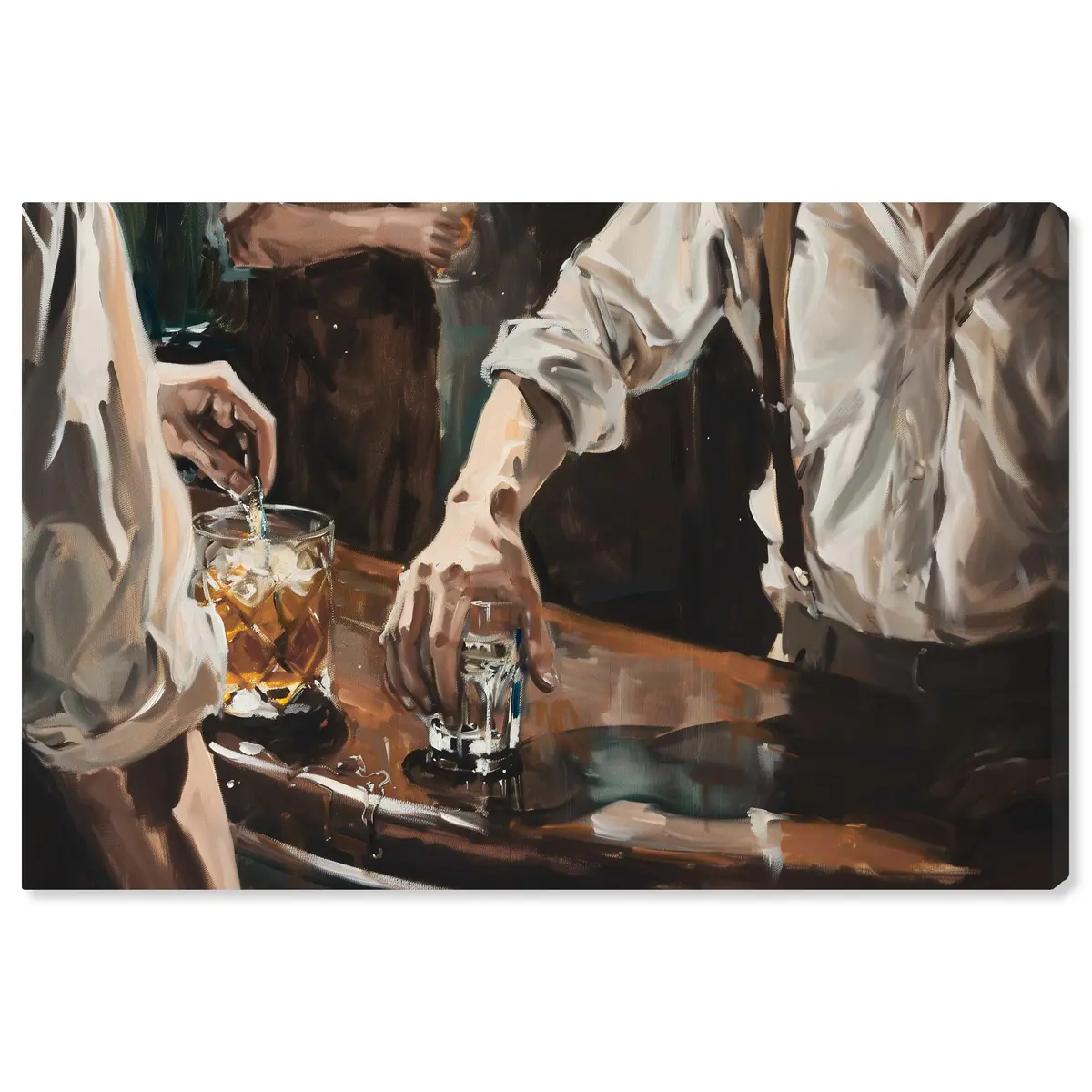 NotoriArt Together For Drinks Gallery Wrapped Canvas Art 16" x 24" | Contemporary Food & Beverages Wall Decor - main product image