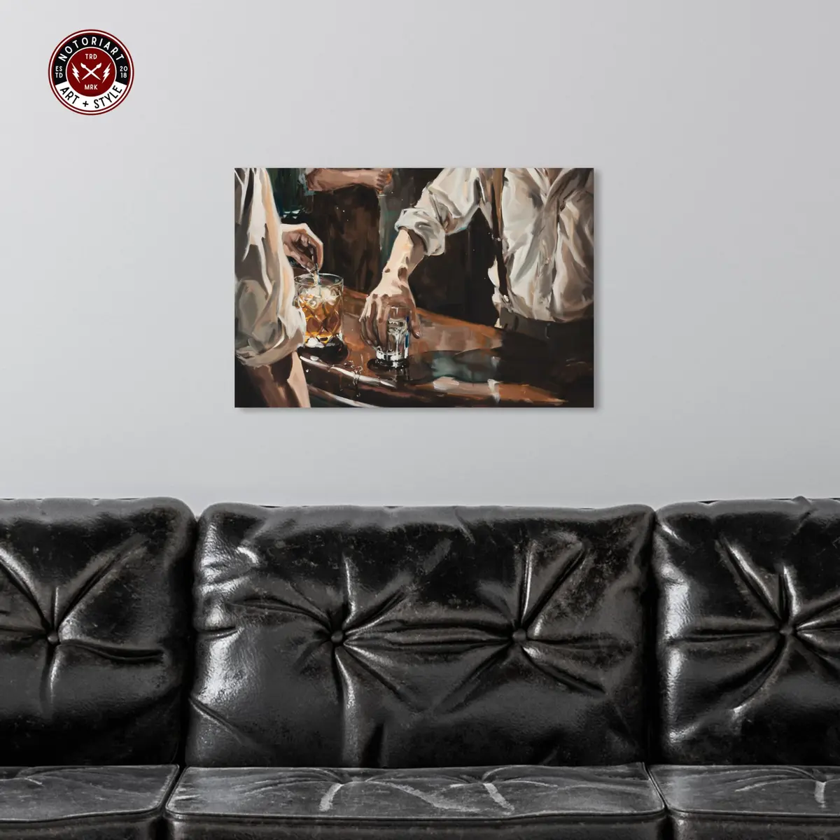 NotoriArt Together For Drinks Gallery Wrapped Canvas Art 16" x 24" | Contemporary Food & Beverages Wall Decor - view 2
