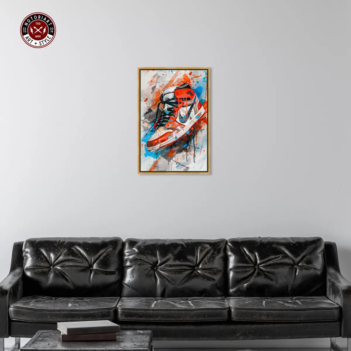 NotoriArt Canvas Wall Art 21.5" x 31.5" | Modern Fashion Motif with Gold Frame - view 2