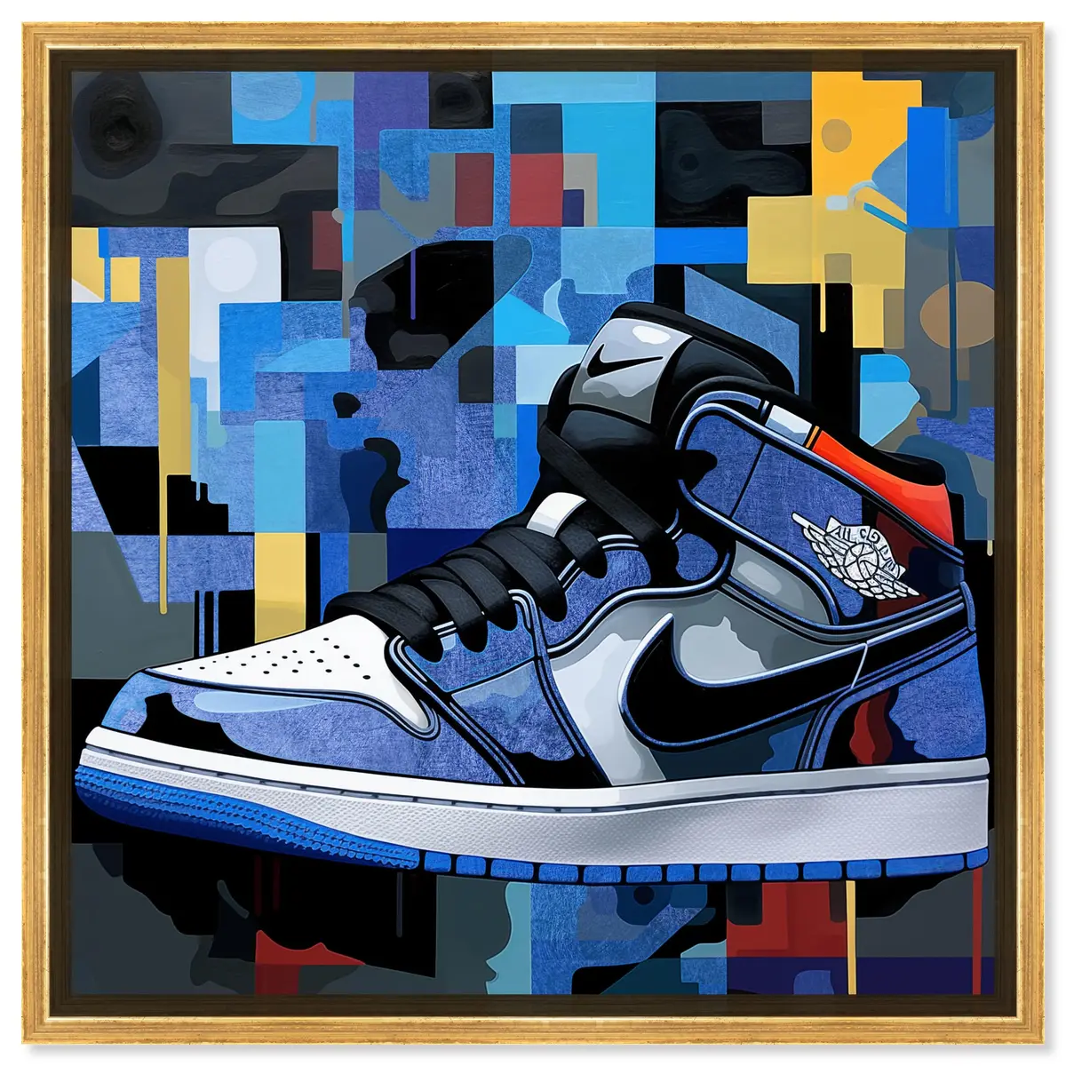 NotoriArt Gold Frame Wall Art 25.5" x 25.5" | Modern Canvas Artwork - main product image