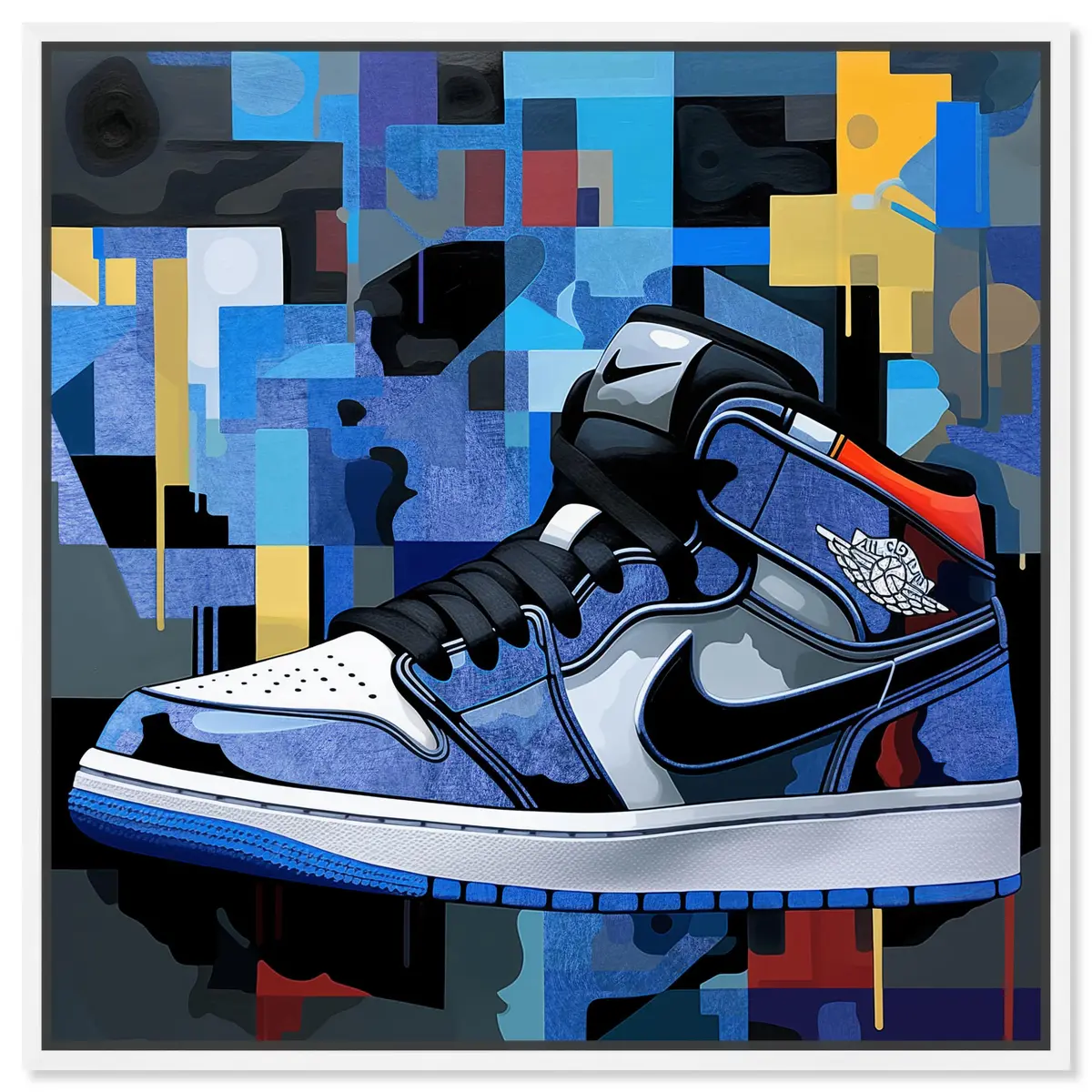 NotoriArt White Frame 25" x 25" Wall Art | Modern Canvas Artwork for Home - main product image