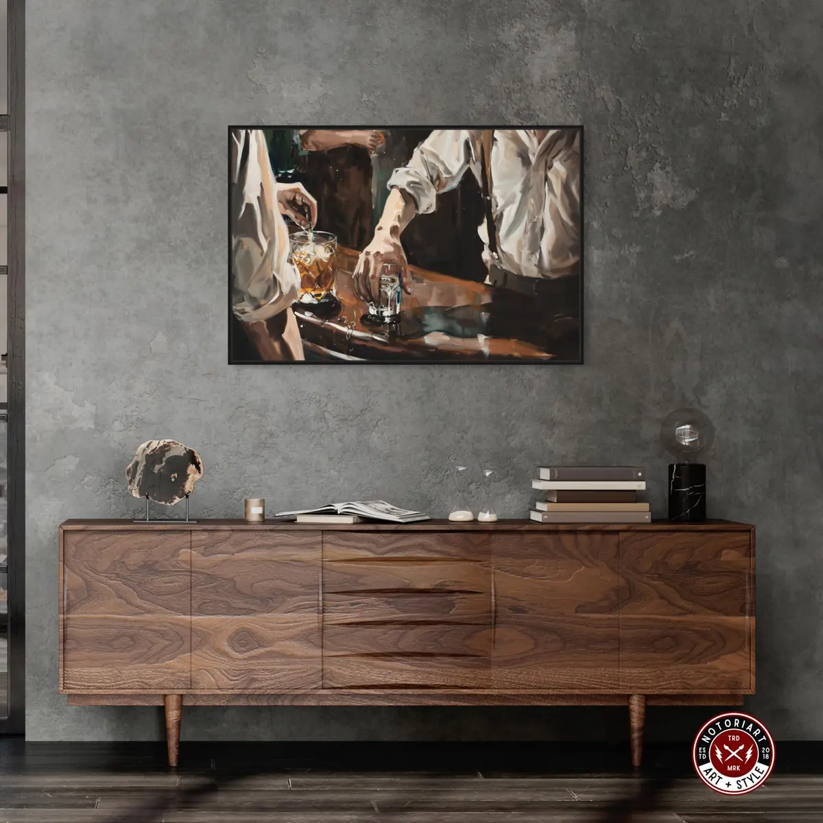 NotoriArt Together For Drinks Framed Wall Art 25" x 37" | Modern Food & Beverages Motif - view 2