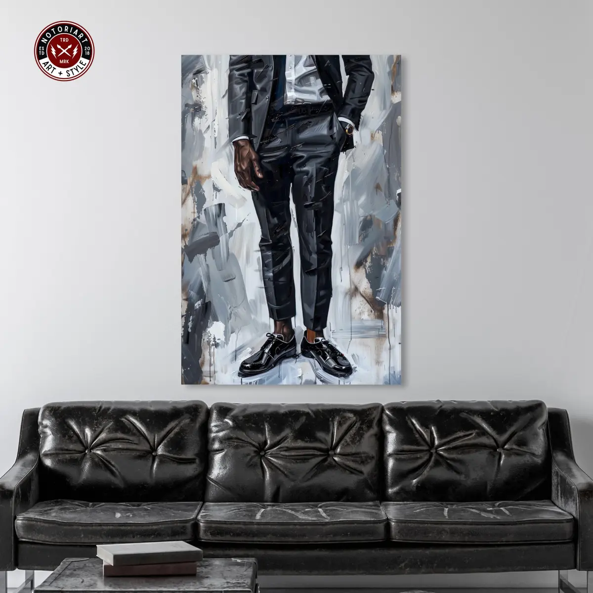 NotoriArt Man Of Style Gallery Wrapped Canvas Wall Art 54" x 36" | Modern Fashion Motif - view 3