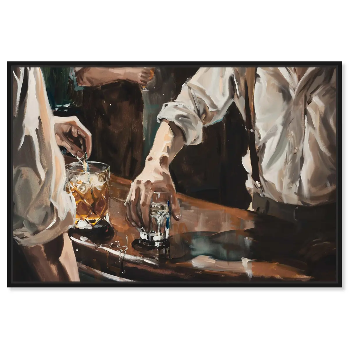 NotoriArt Together For Drinks Framed Wall Art 31" x 21" | Modern Food & Beverages Motif - main product image