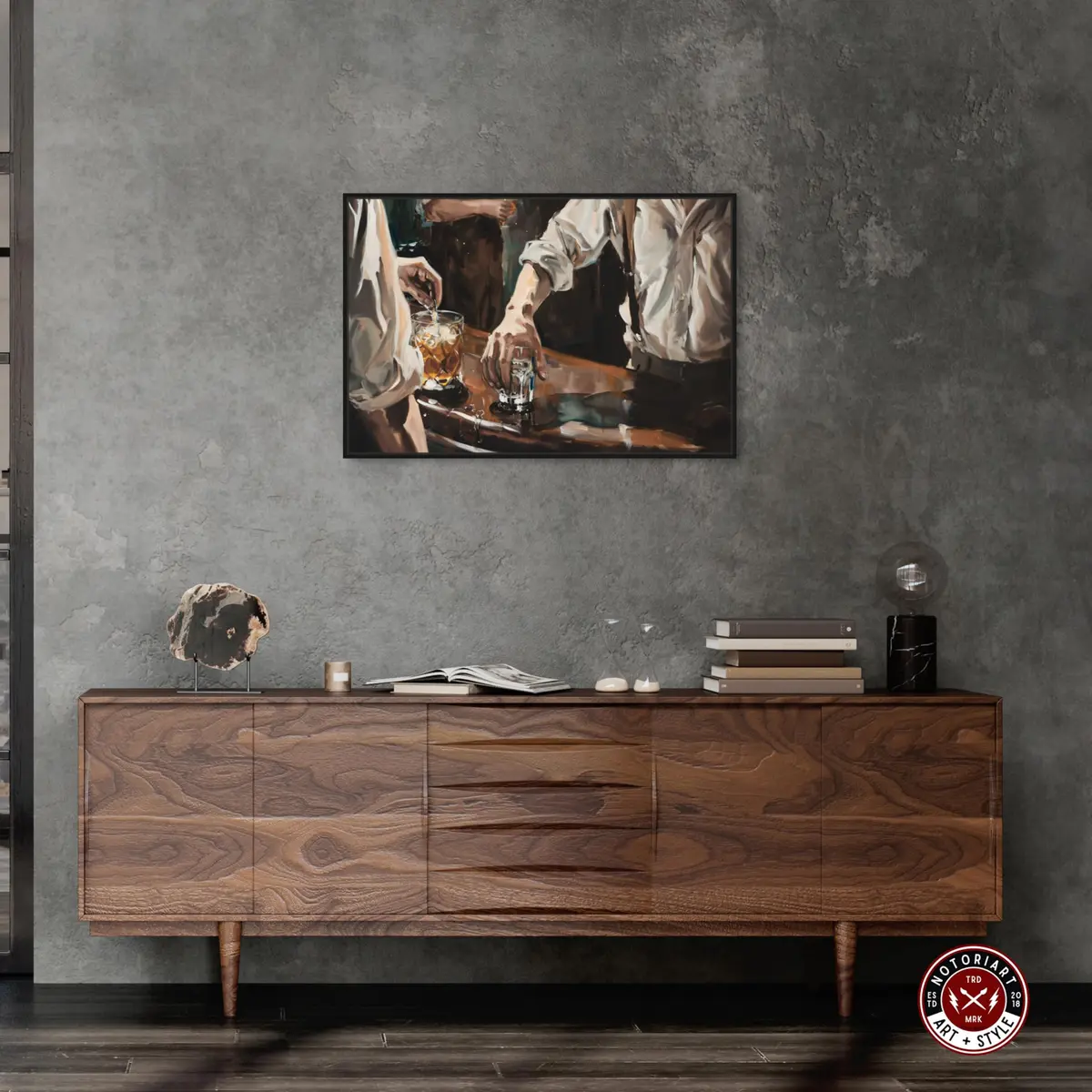 NotoriArt Together For Drinks Framed Wall Art 31" x 21" | Modern Food & Beverages Motif - view 2