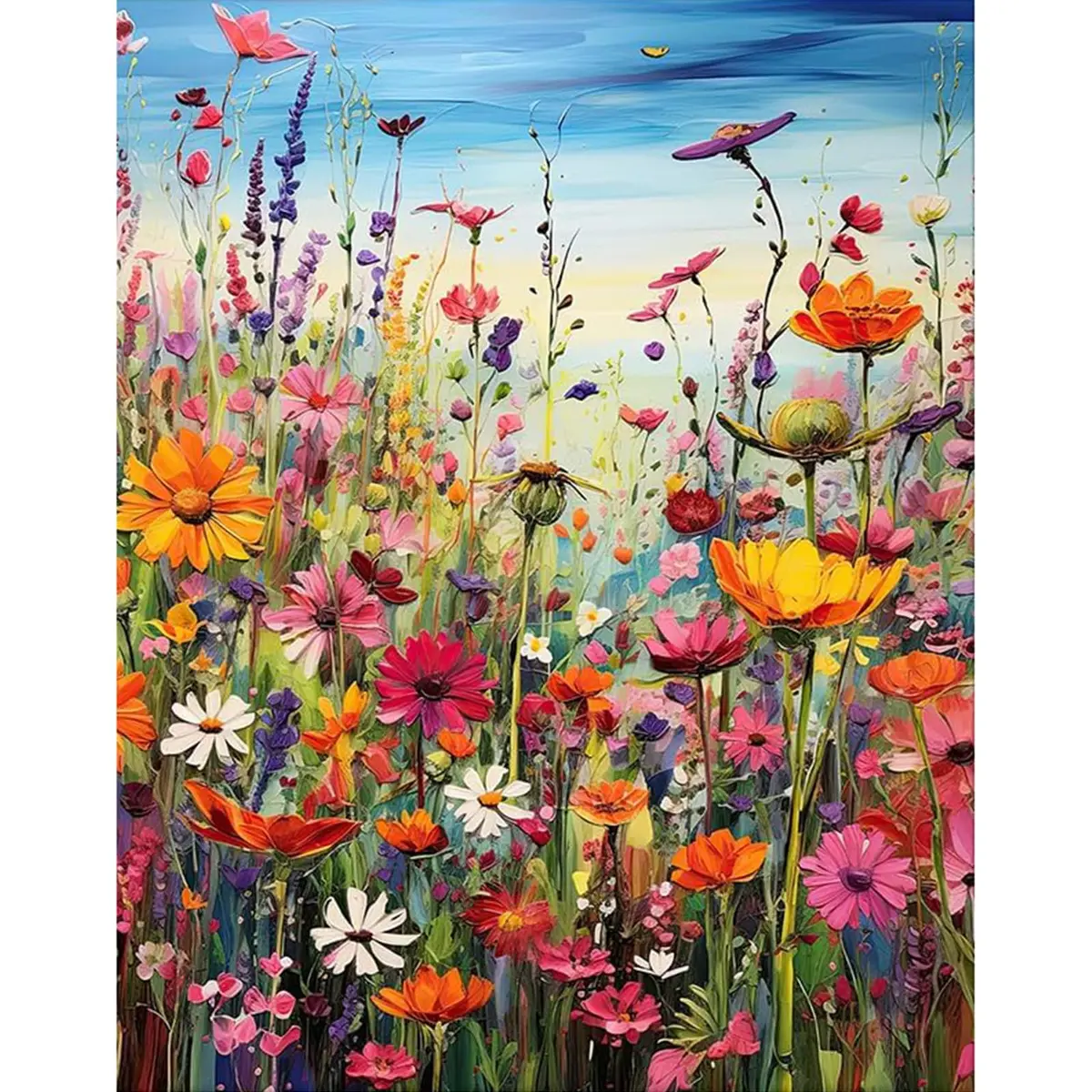 HITIRECOVI Wild Flowers Paint by Numbers Kits for Adults 40x50cm (16x20in) | HD Pre-Printed Canvas & Acrylic Paints - main product image