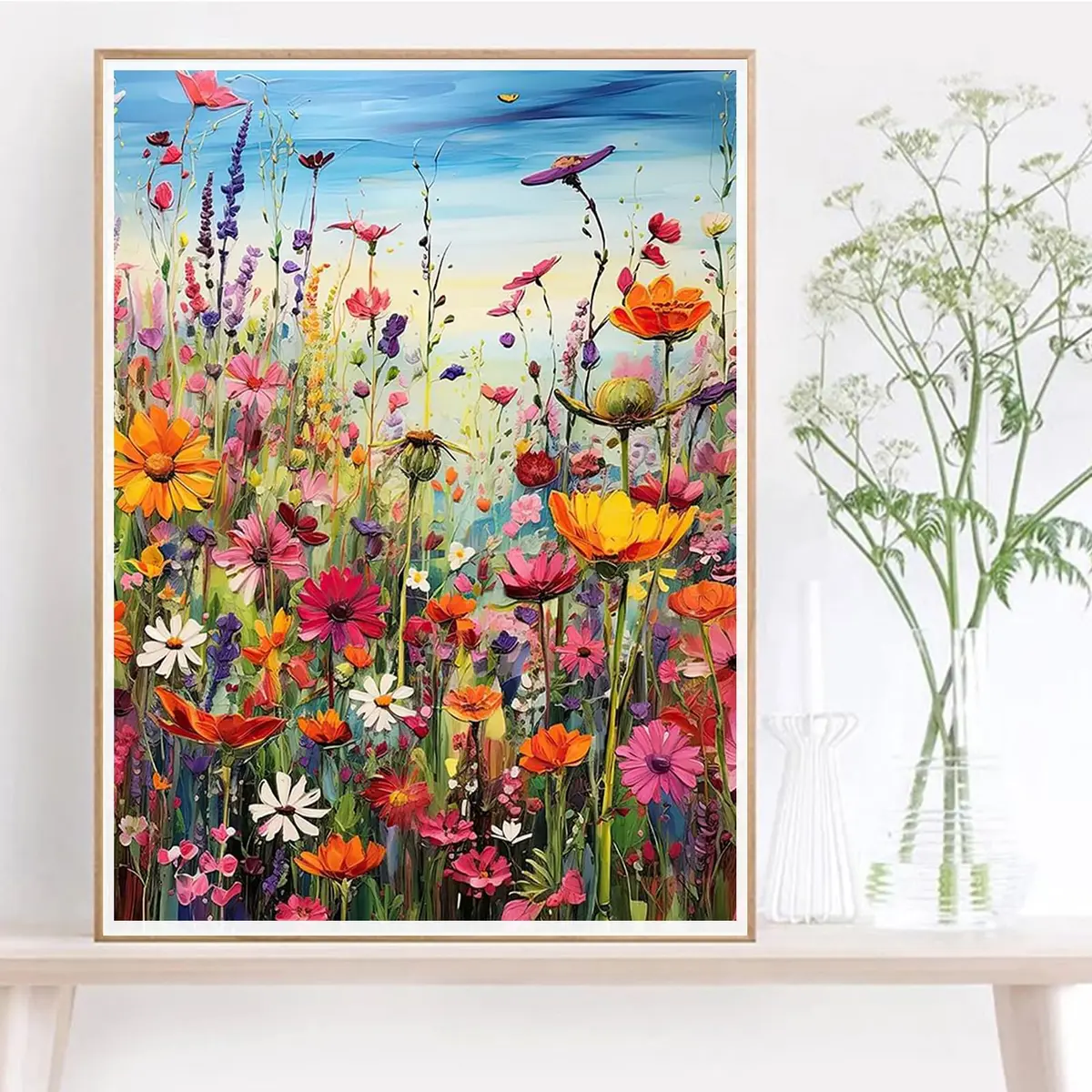 HITIRECOVI Wild Flowers Paint by Numbers Kits for Adults 40x50cm (16x20in) | HD Pre-Printed Canvas & Acrylic Paints - view 2