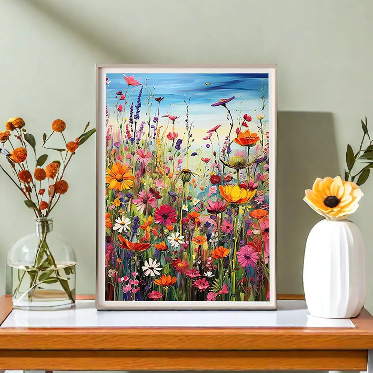 HITIRECOVI Wild Flowers Paint by Numbers Kits for Adults 40x50cm (16x20in) | HD Pre-Printed Canvas & Acrylic Paints - view 3