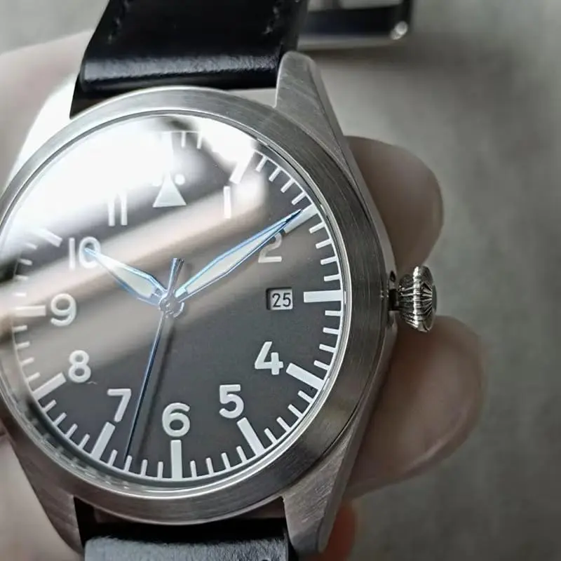 Boyarca Pilot Watch Men's Automatic Mechanical Watch Stainless Steel Leather Luminous Waterproof 40mm | Japan MIYOTA 8215 Movement - view 9