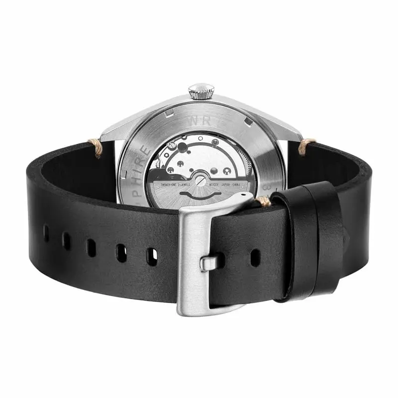 Boyarca Pilot Watch Men's Automatic Mechanical Watch Stainless Steel Leather Luminous Waterproof 40mm | Japan MIYOTA 8215 Movement - view 4
