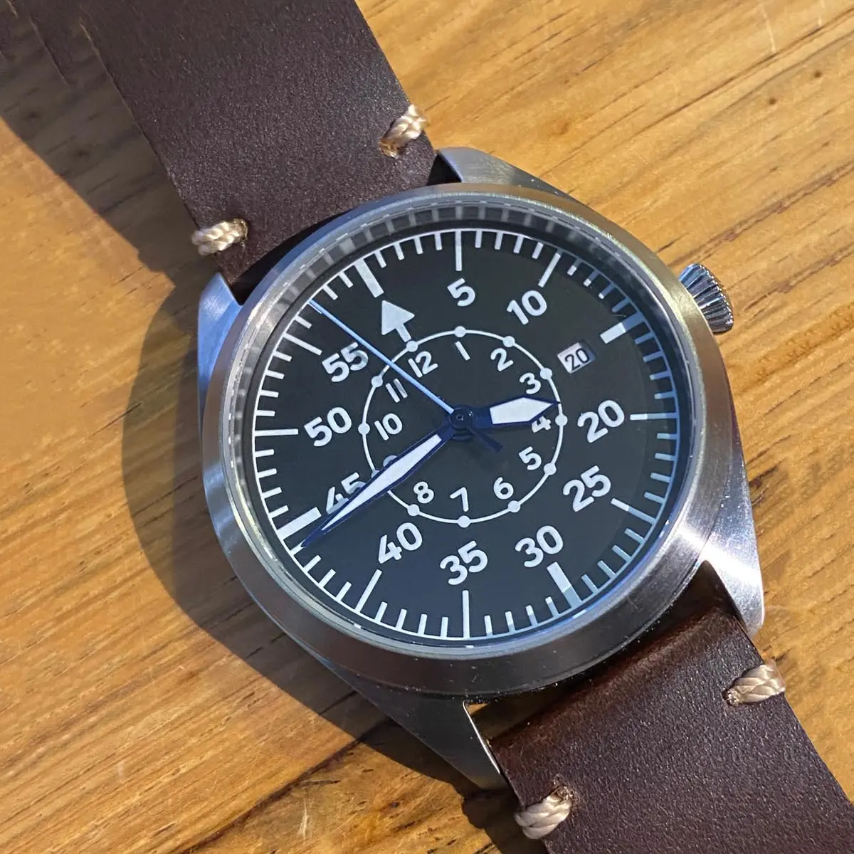 Boyarca Pilot Watch Men's Aviator Automatic Mechanical Watch 40mm (Brown B) | Japan MIYOTA 8215 Movement - view 6