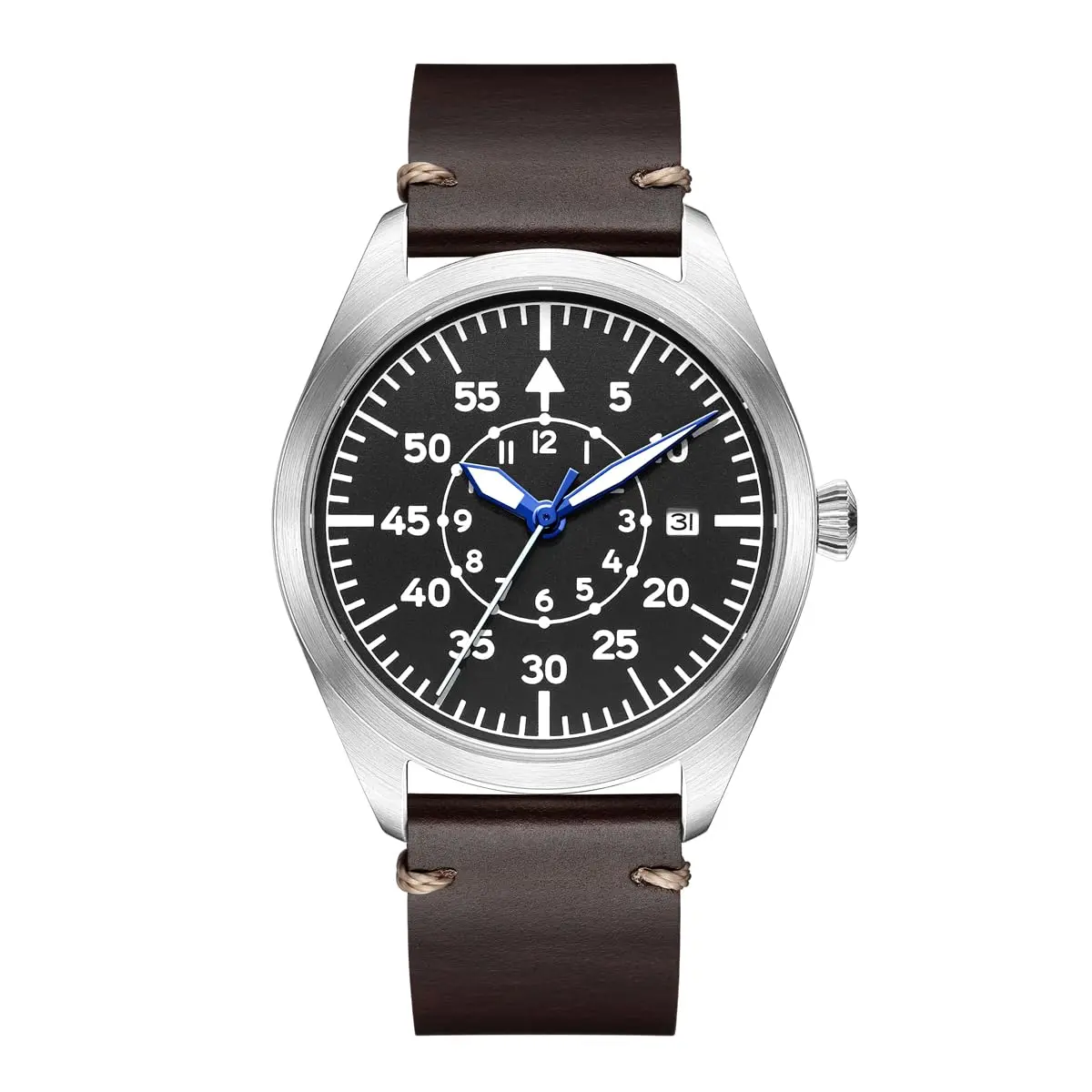 Boyarca Pilot Watch Men's Aviator Automatic Mechanical Watch 40mm (Brown B) | Japan MIYOTA 8215 Movement - view 2
