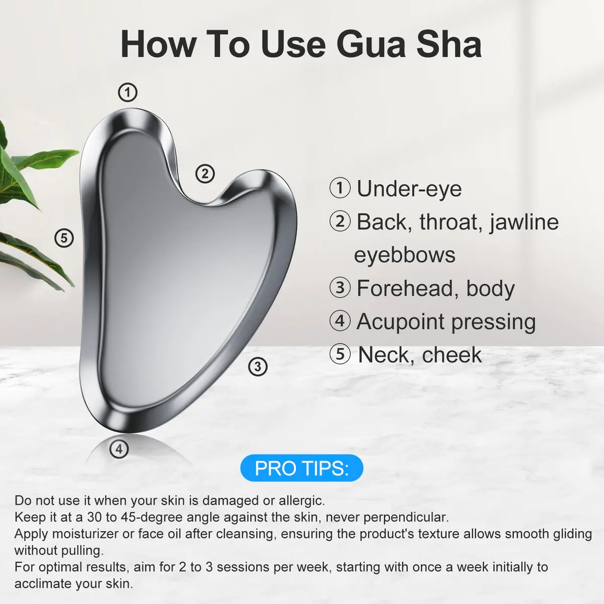 ZminRN Terahertz Gua Sha Facial Tools for Face & Body | Skin Revitalizer & Lymphatic Drainage - view 5