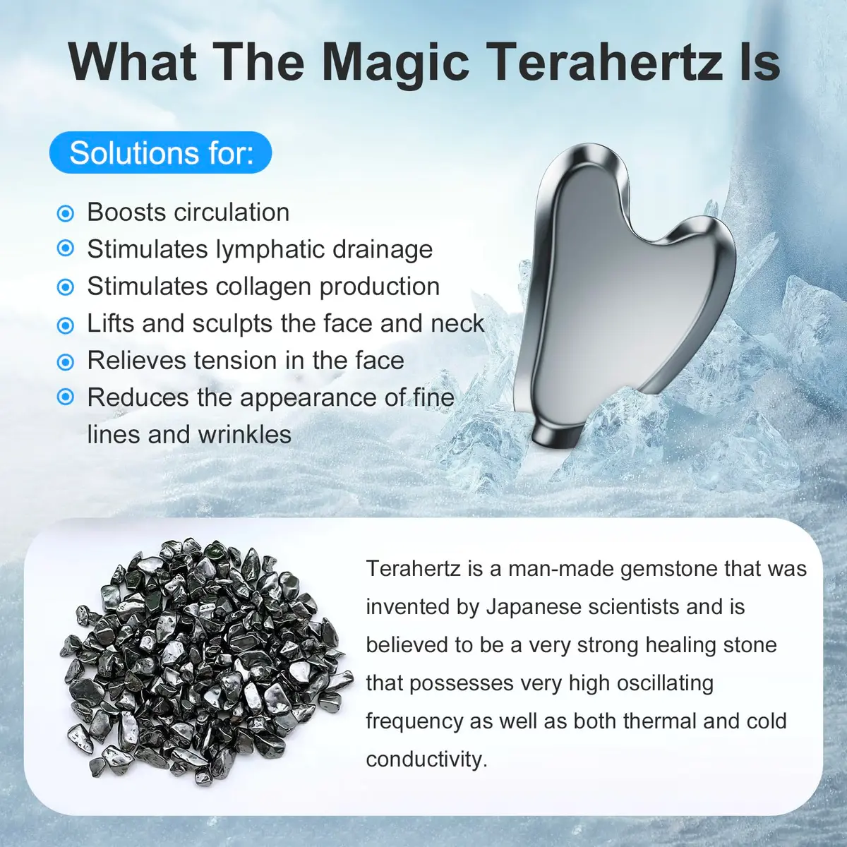 ZminRN Terahertz Gua Sha Facial Tools for Face & Body | Skin Revitalizer & Lymphatic Drainage - view 3