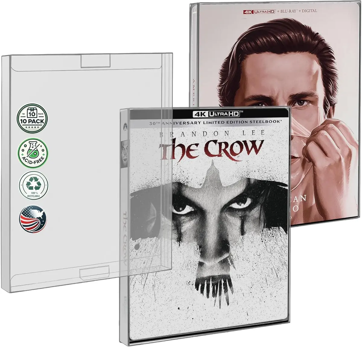 MALKO Steelbook Protectors 10 Pack | Clear, Recyclable, Acid-Free for Blu-Ray & Game Cases - main product image