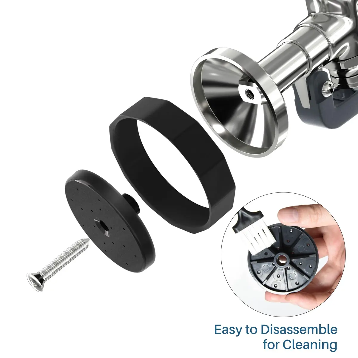 BESTJEEF Commercial Kitchen Faucet Sprayer Head Replacement - High Pressure 1.42 GPM Pull-Down Nozzle | Black Square Sprayer - view 6