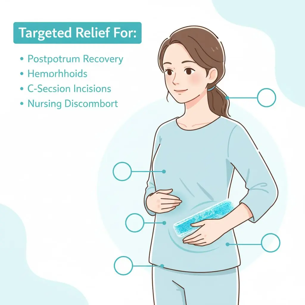 HI FINE CARE Perineal Cooling Pad, Postpartum Cold Packs Gel Bead Ice Pack with 3 Covers | Flexible & Reusable for Women - view 7
