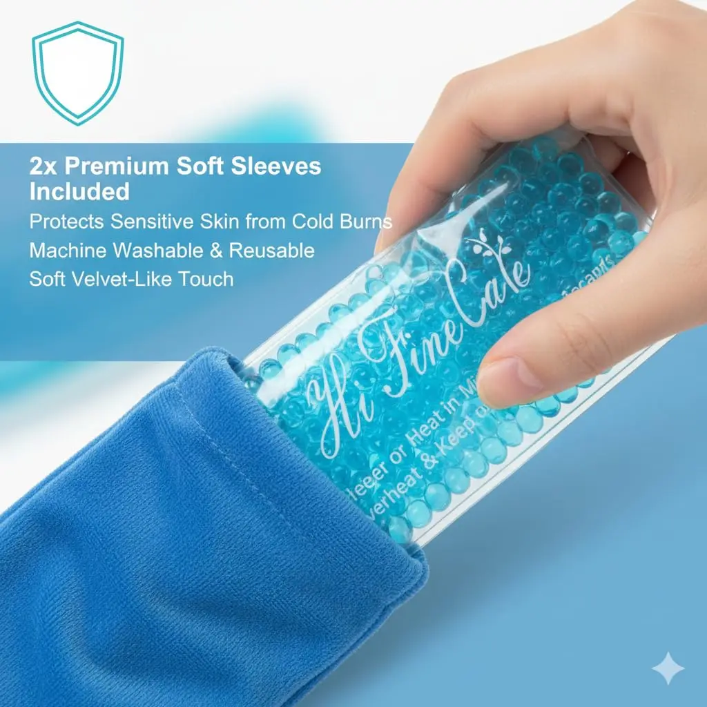 HI FINE CARE Perineal Cooling Pad, Postpartum Cold Packs Gel Bead Ice Pack with 3 Covers | Flexible & Reusable for Women - view 8