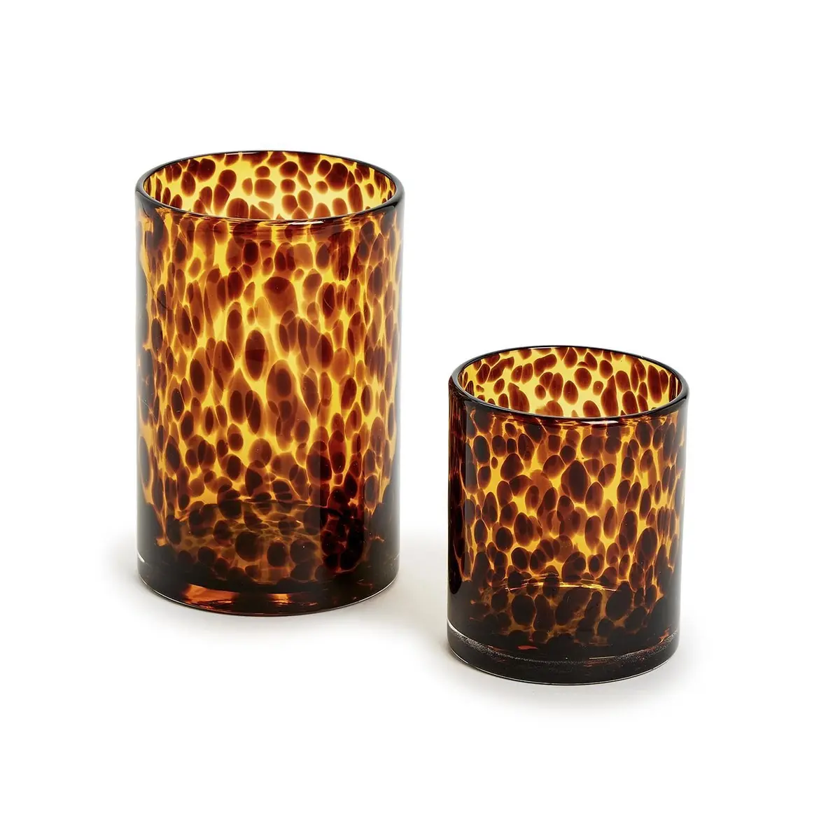 Two's Company Set of 2 Tortoise Candleholder Vase 10cm (4") & 13cm (5") | Decorative Glass Accent - view 2