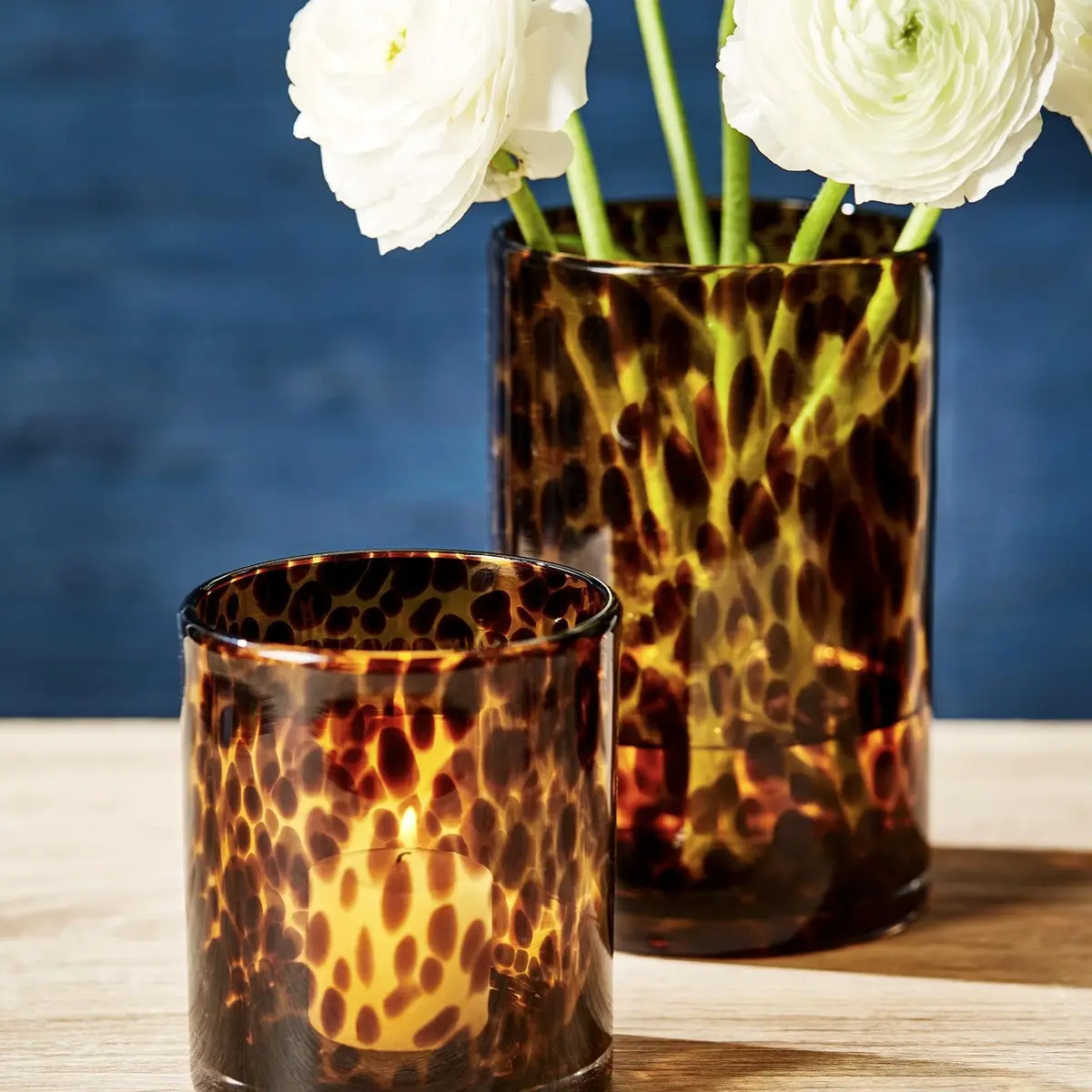 Two's Company Set of 2 Tortoise Candleholder Vase 10cm (4") & 13cm (5") | Decorative Glass Accent - view 4