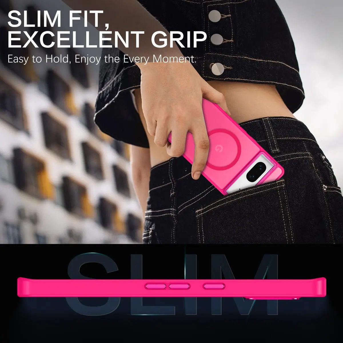 BENTOBEN Hot Pink Translucent Matte Case for Google Pixel 7 6.4" | Magsafe Compatible Slim Shockproof - view 7
