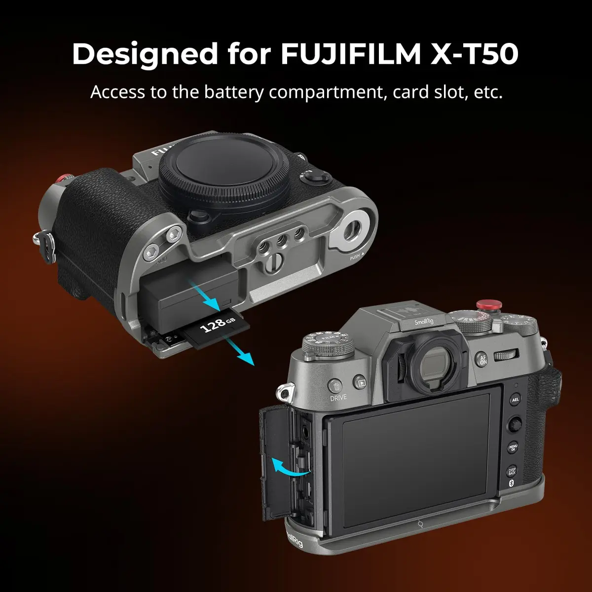 SMALLRIG X-T50 Handgrip Silicone L-Shape Handle for FUJIFILM X-T50 Camera | Arca Quick Release & Shutter Button - view 2