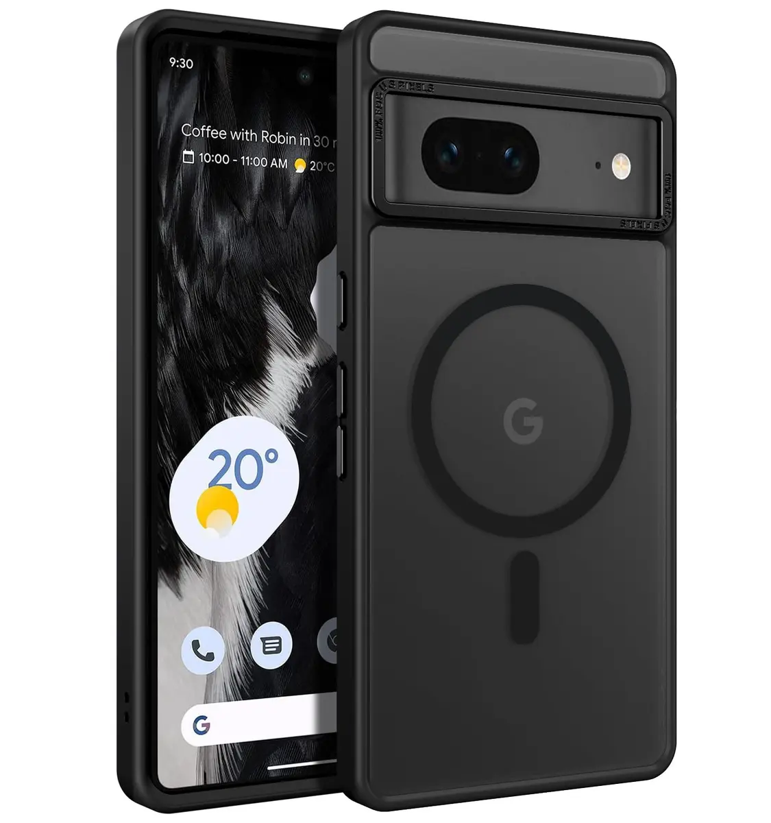 BENTOBEN Translucent Matte Case for Google Pixel 7 6.4" (16.3cm) | Slim Magsafe Compatible Black Protective Cover - main product image