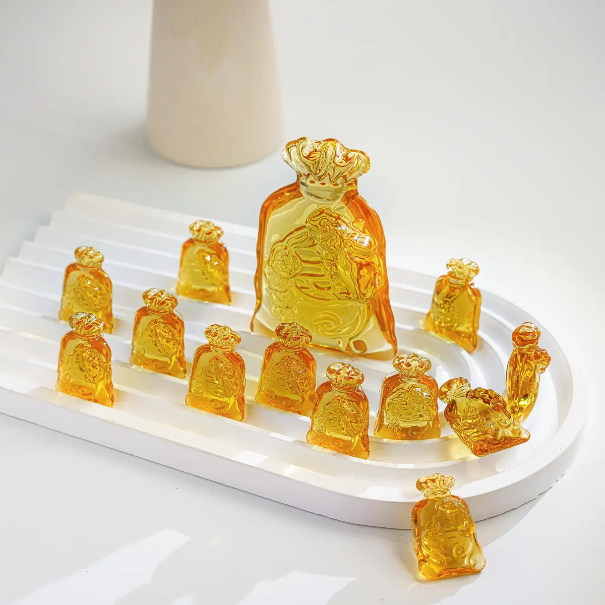 YU FENG Crystal Wealth Figurines 13 Pack | 70mm & 30mm Money Bag Decor - view 3