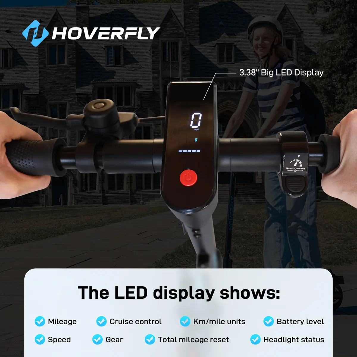 Hoverfly Electric Scooter for Adults, 8.5" Tire, 10 Miles & 15.5Mph | UL2272 Certified - view 4