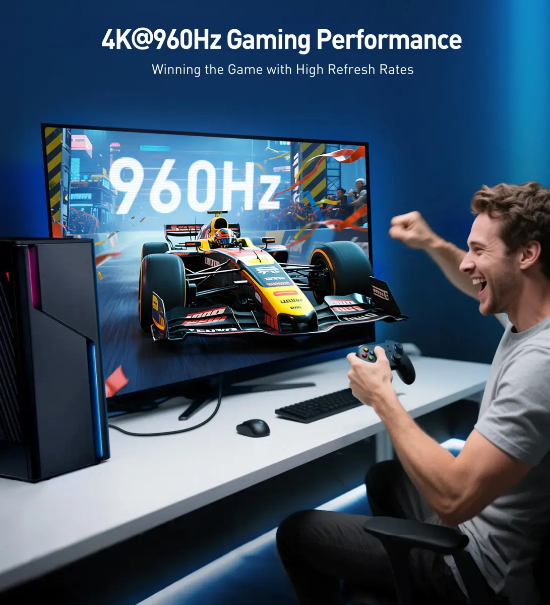 Cable Matters VESA Certified 80Gbps DisplayPort 2.1 Cable 1.5m (4.9ft) | Supports 16K 60Hz, 8K 240Hz, 4K 240Hz - view 3