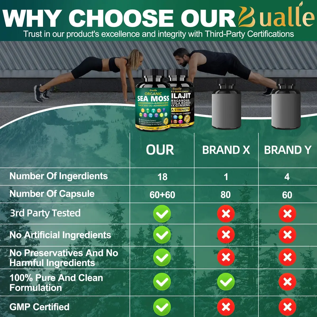 Bualle Shilajit Capsules 120 Count | Organic Himalayan & Immunity Boost - view 6