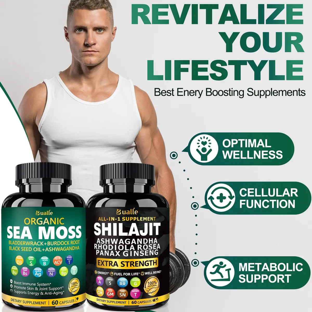 Bualle Shilajit Capsules 120 Count | Organic Himalayan & Immunity Boost - view 4