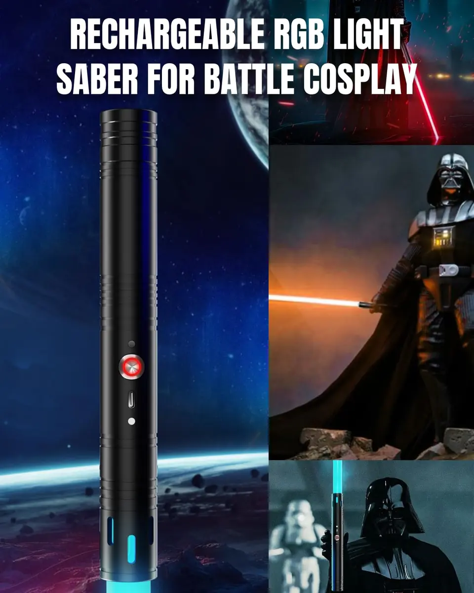 Viglaschill Dueling Lightsaber Toy 20 Colors 4 Modes | Rechargeable 2-in-1 Light Saber for Kids & Adults - view 6