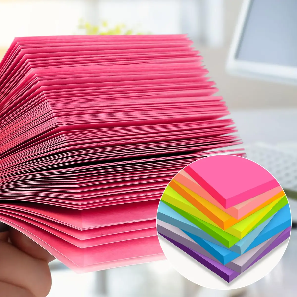 YEECOK Sticky Notes 3x3 inch, 18 Pads, 1008 Sheets Total | Bulk Pack Self-Stick Note for Students & Office - view 4
