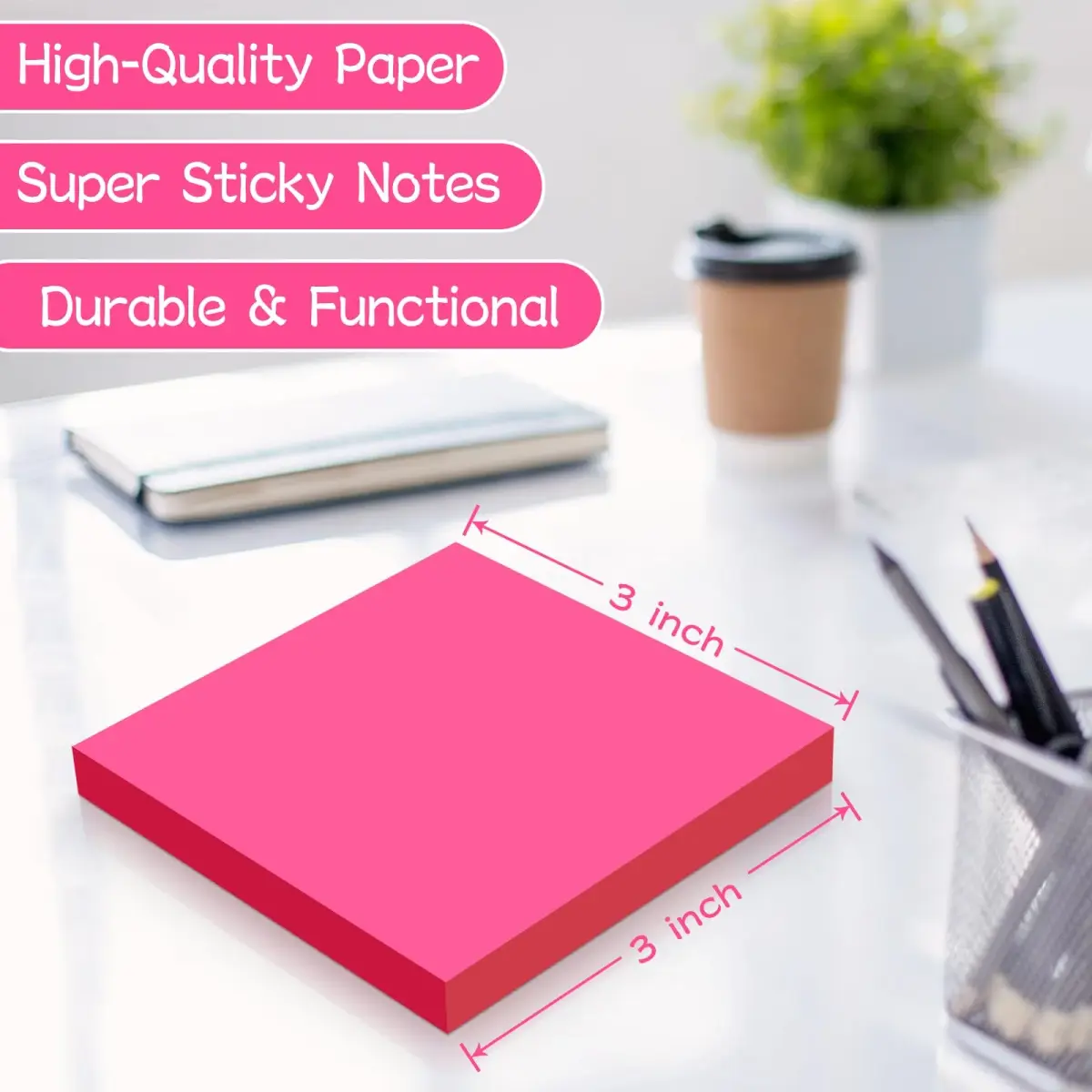 YEECOK Sticky Notes 3x3 inch, 18 Pads, 1008 Sheets Total | Bulk Pack Self-Stick Note for Students & Office - view 3