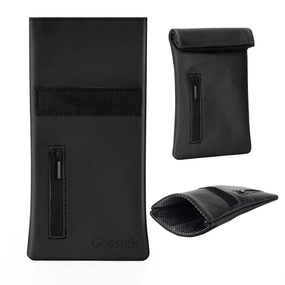 Gosstek Pocket Size Smell Proof Bag with 3 PCS Accessories | Compact PU Leather Travel Case for Women - view 2